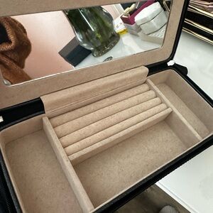 Beige Jewelry Organizer with Mirror